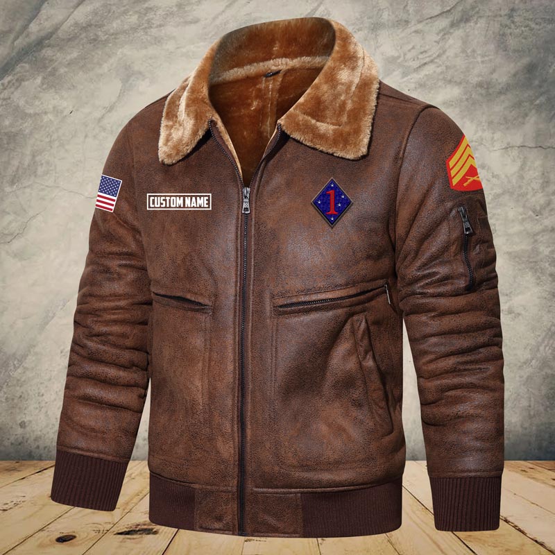 US Military - Marine Battalion - Leather Jacket For Veterans