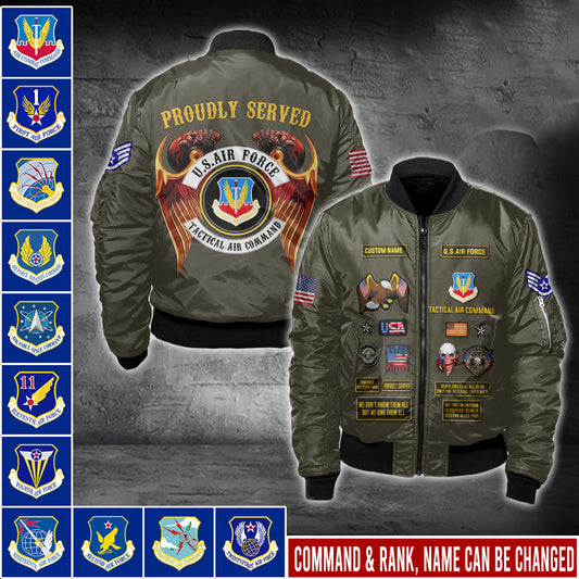 Veste bomber à imprimé intégral de l'armée américaine - Air Force Command