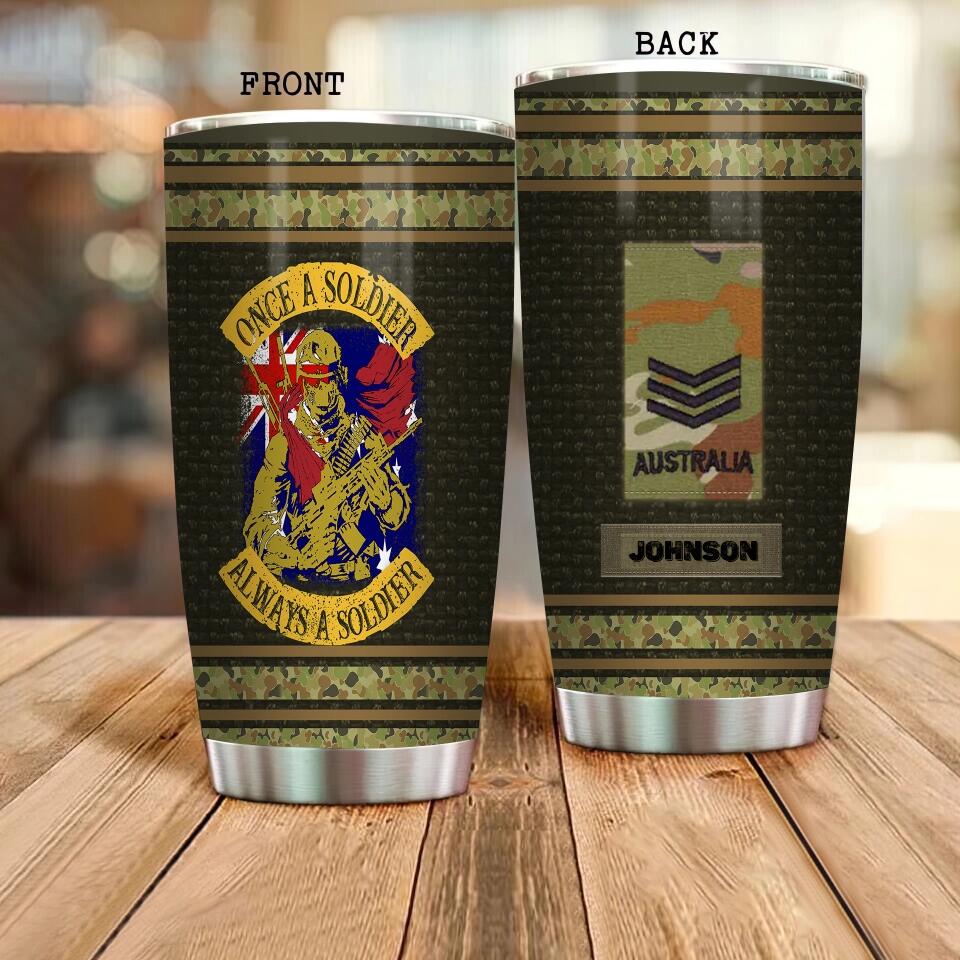 Personalized Australian Veteran/ Soldier Camo Tumbler All Over Printed 0302240005