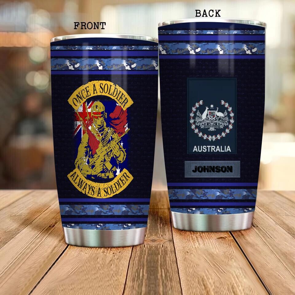 Personalized Australian Veteran/ Soldier Camo Tumbler All Over Printed 0302240005