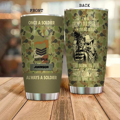 Personalisierter australischer Veteranen-/Soldat-Camouflage-Becher, komplett bedruckt 0302240010