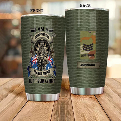 Personalized Australian Veteran/ Soldier Camo Tumbler All Over Printed 0302240014