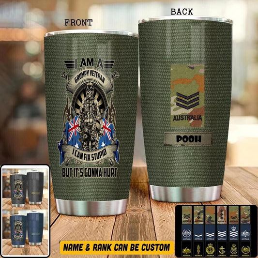 Personalized Australian Veteran/ Soldier Camo Tumbler All Over Printed 0302240014