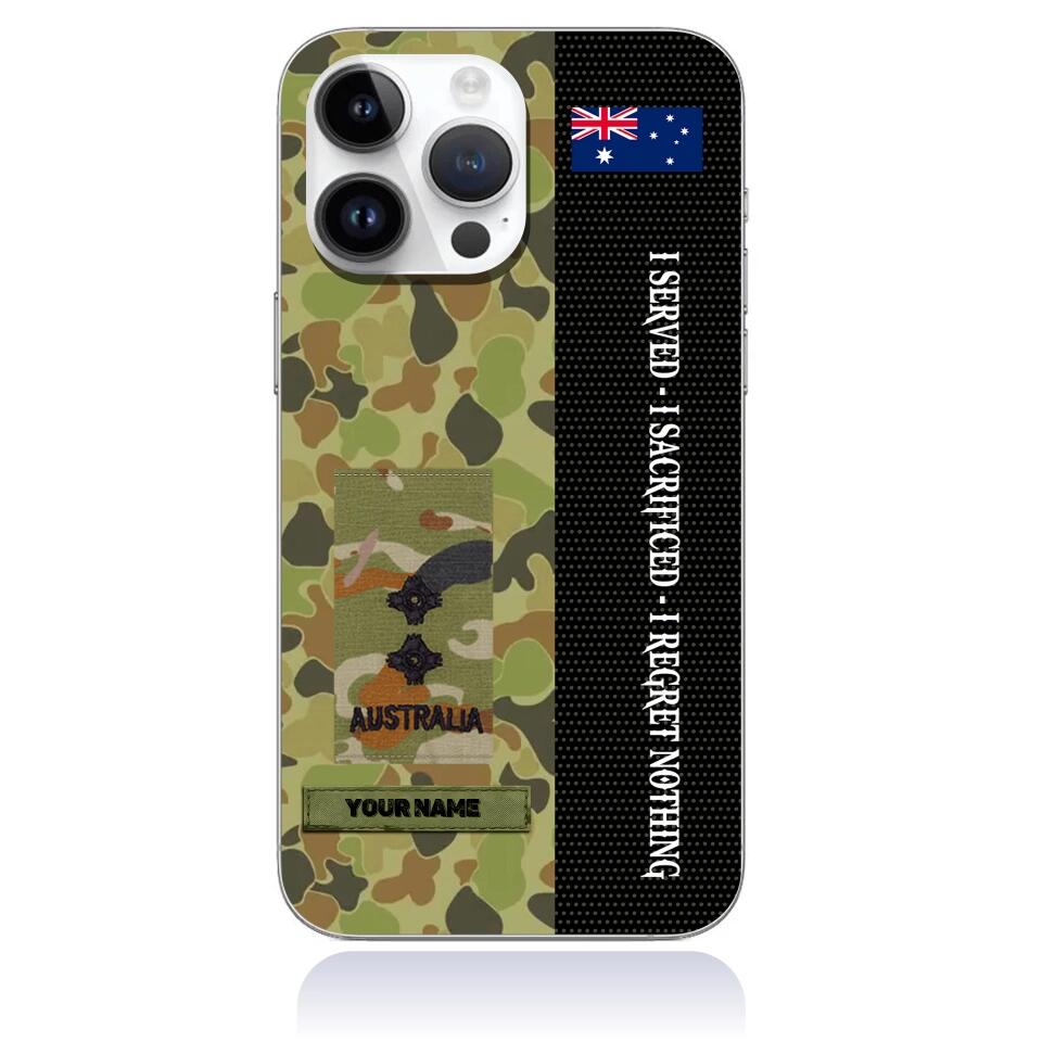 Personalized Australian Soldier/Veterans Phone Case Printed - 3101230001