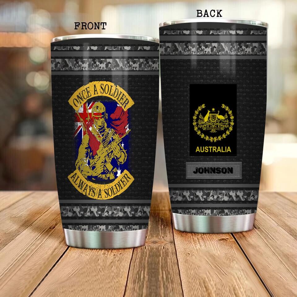 Personalized Australian Veteran/ Soldier Camo Tumbler All Over Printed 0302240005