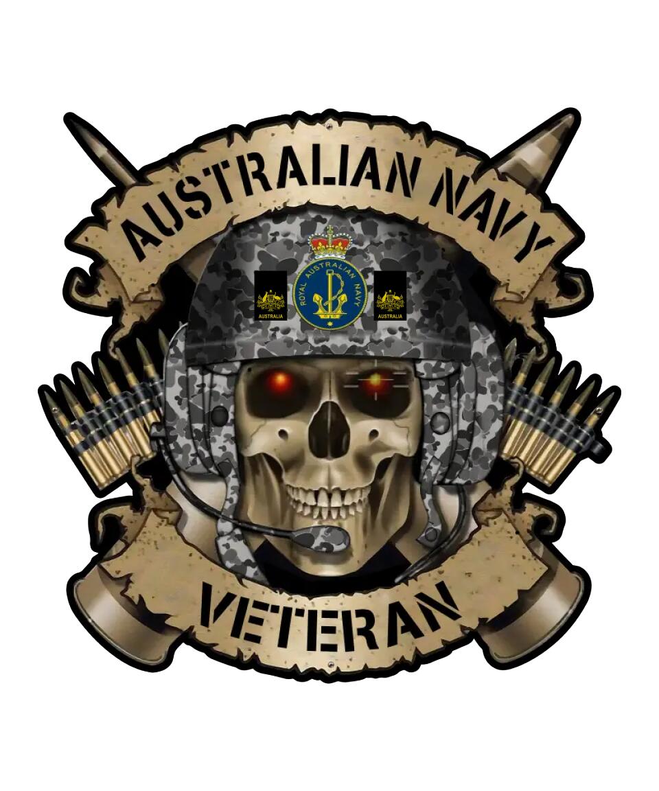 Personalized Rank Australian Soldier/Veterans Camo Cut Metal Sign - 01022400010