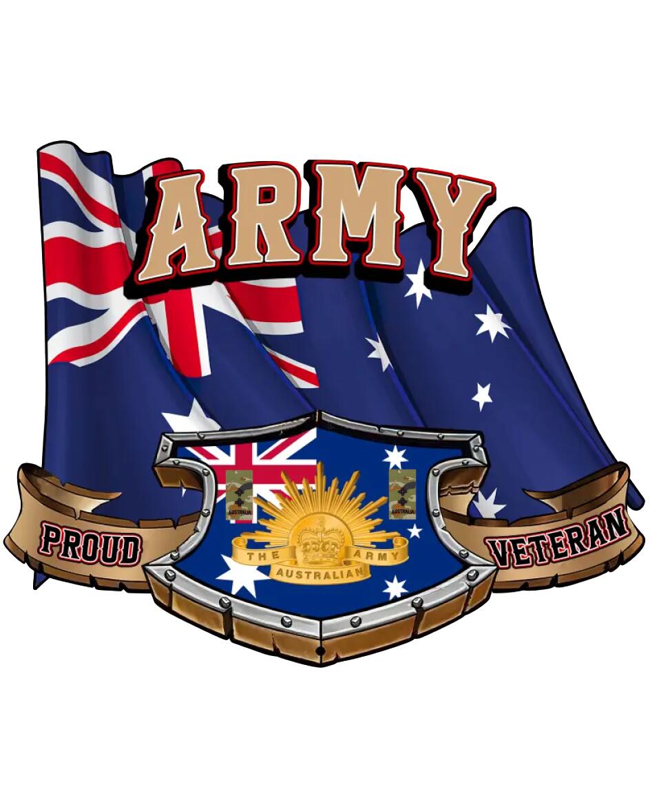 Personalized Rank Australian Soldier/Veterans Camo Cut Metal Sign - 0102240005