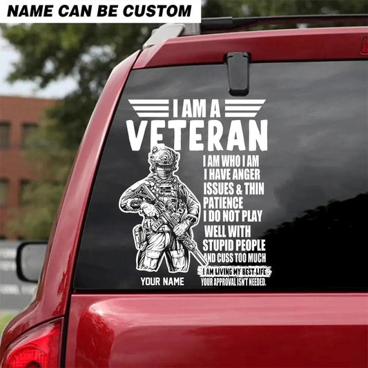 Personalized I Am A Veteran Norway Veteran/Soldier Decal Printed - 2402230001