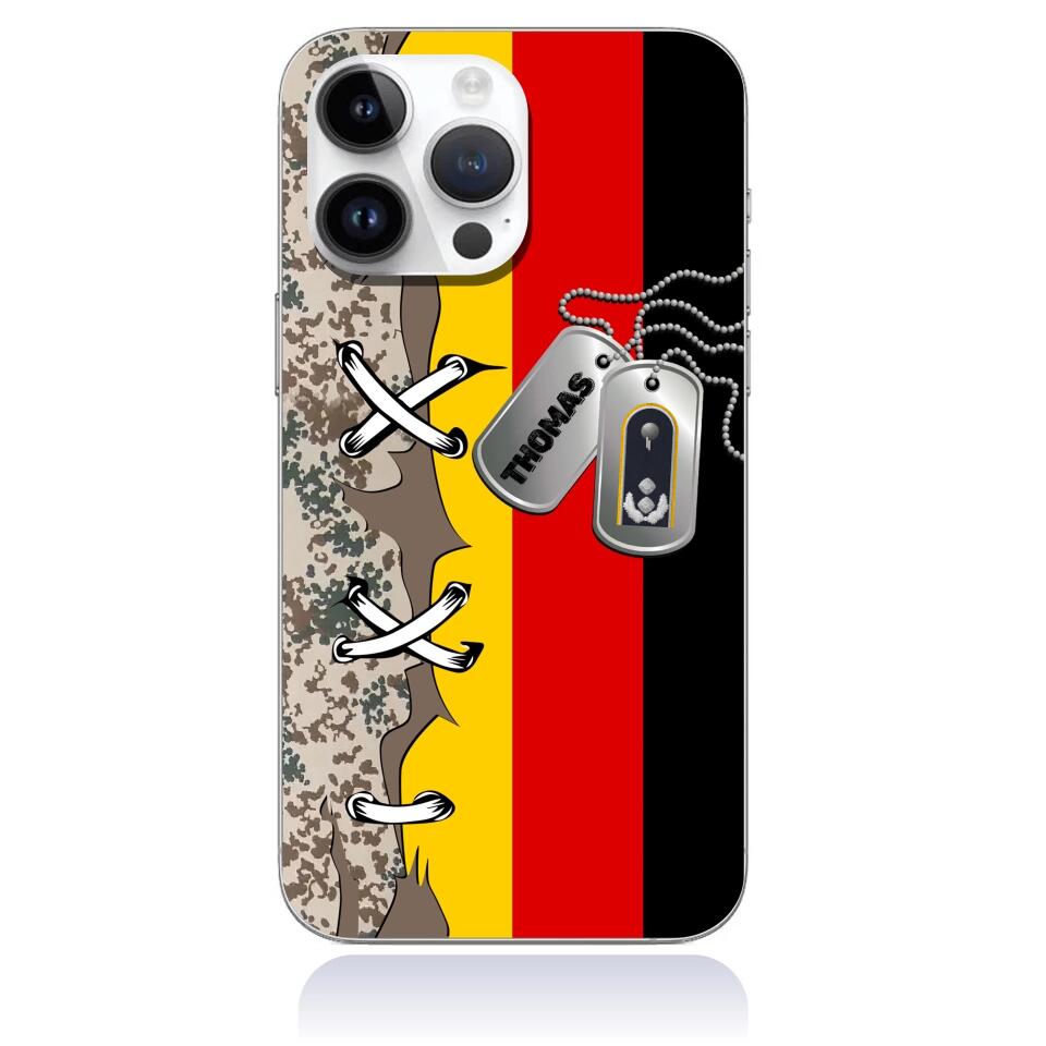 Coque de téléphone personnalisée imprimée pour soldat/vétéran allemand - 1602230006