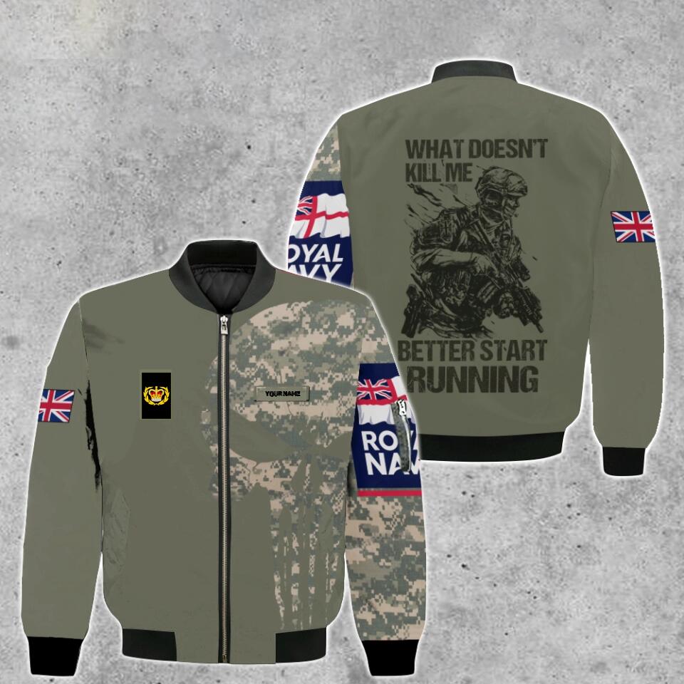 Personalisierte Bomberjacke für britische Soldaten/Veteranen im Camouflage-Muster mit Namen und Rang, 3D-Druck – 0103230001