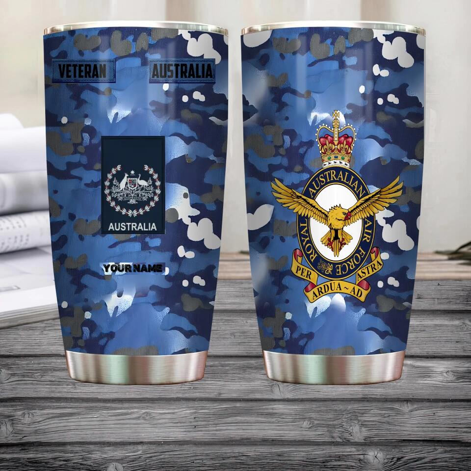 Personalized Australian Veteran/ Soldier With Rank And Name Camo Tumbler All Over Printed 0302240004