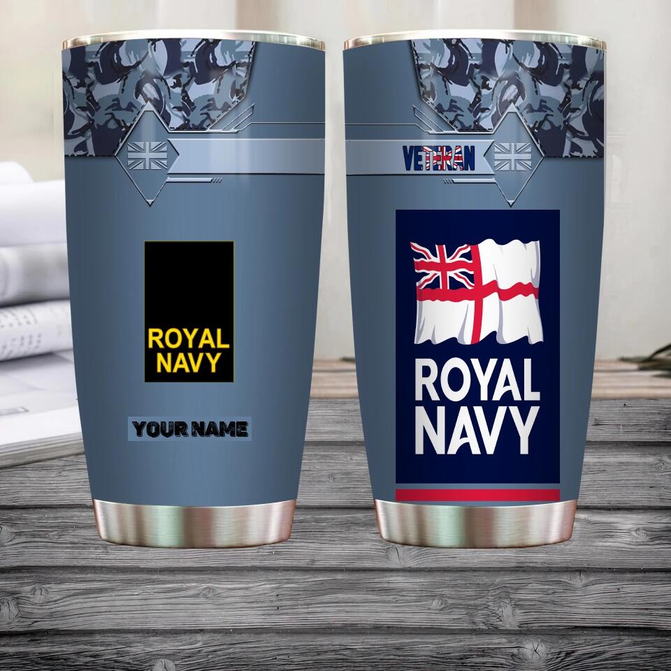 Personalized United Kingdom Veteran/ Soldier With Rank And Name Camo Tumbler All Over Printed 0202240001