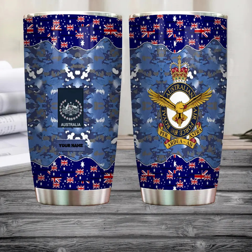 Personalized Australian Veteran/ Soldier With Rank And Name Camo Tumbler All Over Printed 0302240023