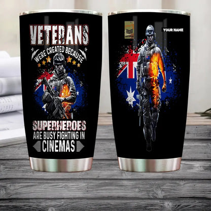 Personalized Australian Veteran/ Soldier With Rank And Name Camo Tumbler All Over Printed 0302240022