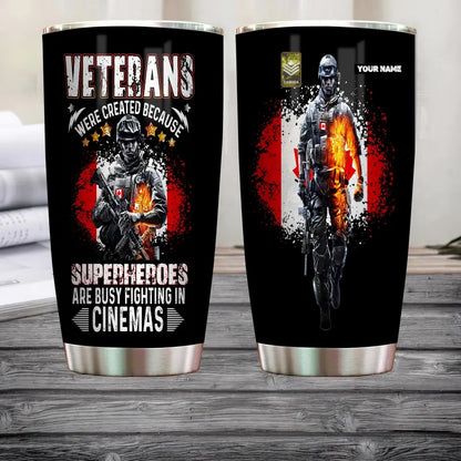 Personalized Canadian Veteran/ Soldier With Rank And Name Camo Tumbler All Over Printed - 1707091223