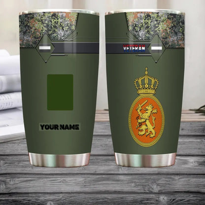 Verre à vin personnalisé avec motif camouflage pour vétéran/soldat néerlandais avec rang et nom - 3004230001