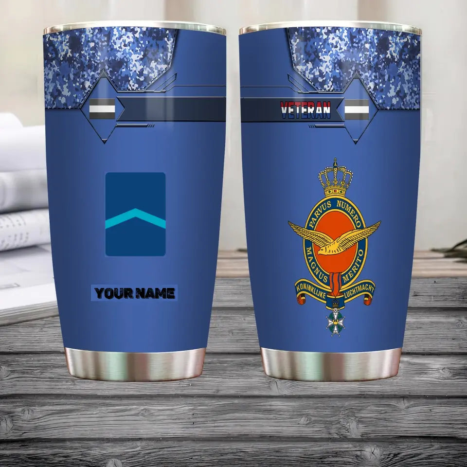 Personalized Netherlandish Veteran/Soldier With Rank And Name Camo Tumbler All Over Printed - 3004230001