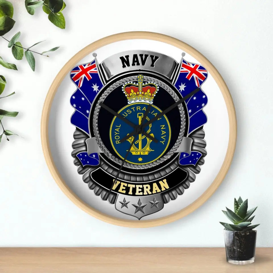 Personalized Rank Australian Soldier/Veterans Camo Wooden Clock - 0102240008