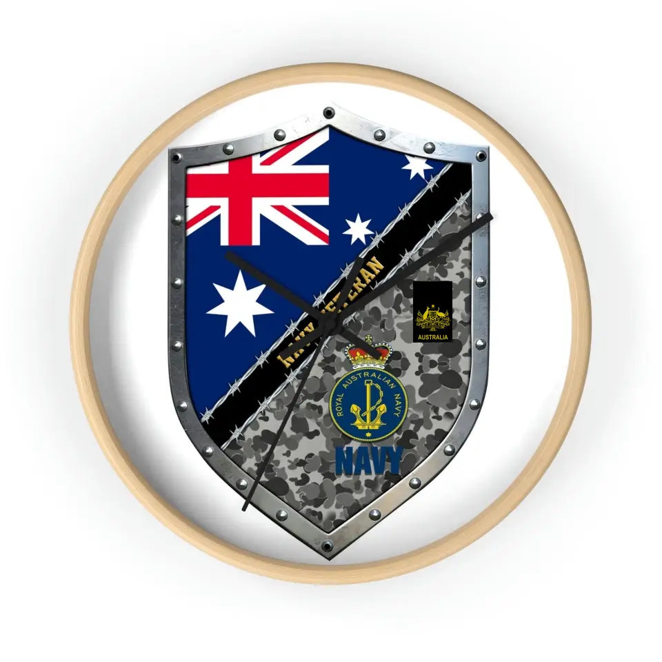 Personalized Rank Australian Soldier/Veterans Camo Wooden Clock - 0102240015