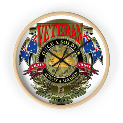 Personalized Rank Australian Soldier/Veterans Camo Wooden Clock - 0102240014