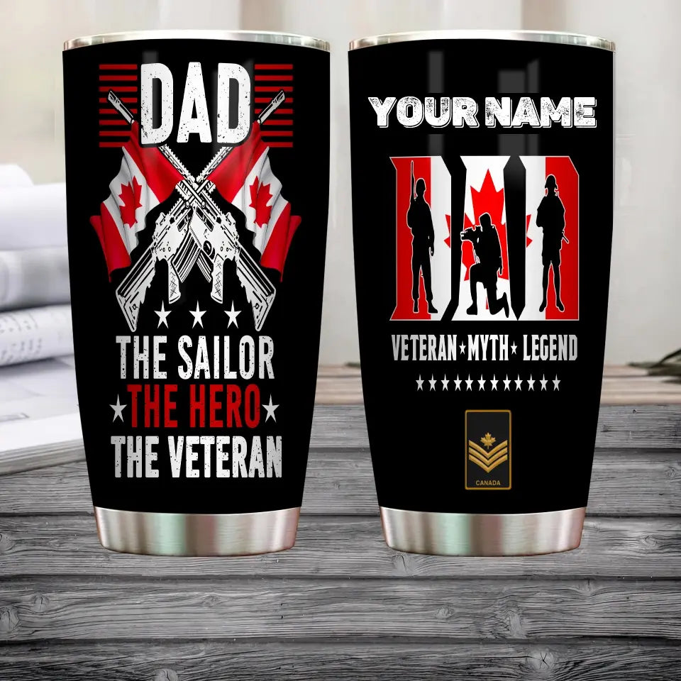 Personalized Canadian Veteran/ Soldier With Rank And Name Camo Tumbler All Over Printed - 1707091222