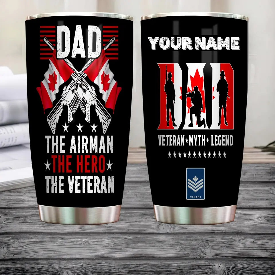 Personalized Canadian Veteran/ Soldier With Rank And Name Camo Tumbler All Over Printed - 1707091222