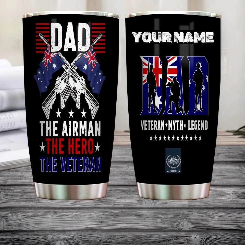 Personalized Australian Veteran/ Soldier With Rank And Name Camo Tumbler All Over Printed 0302240021