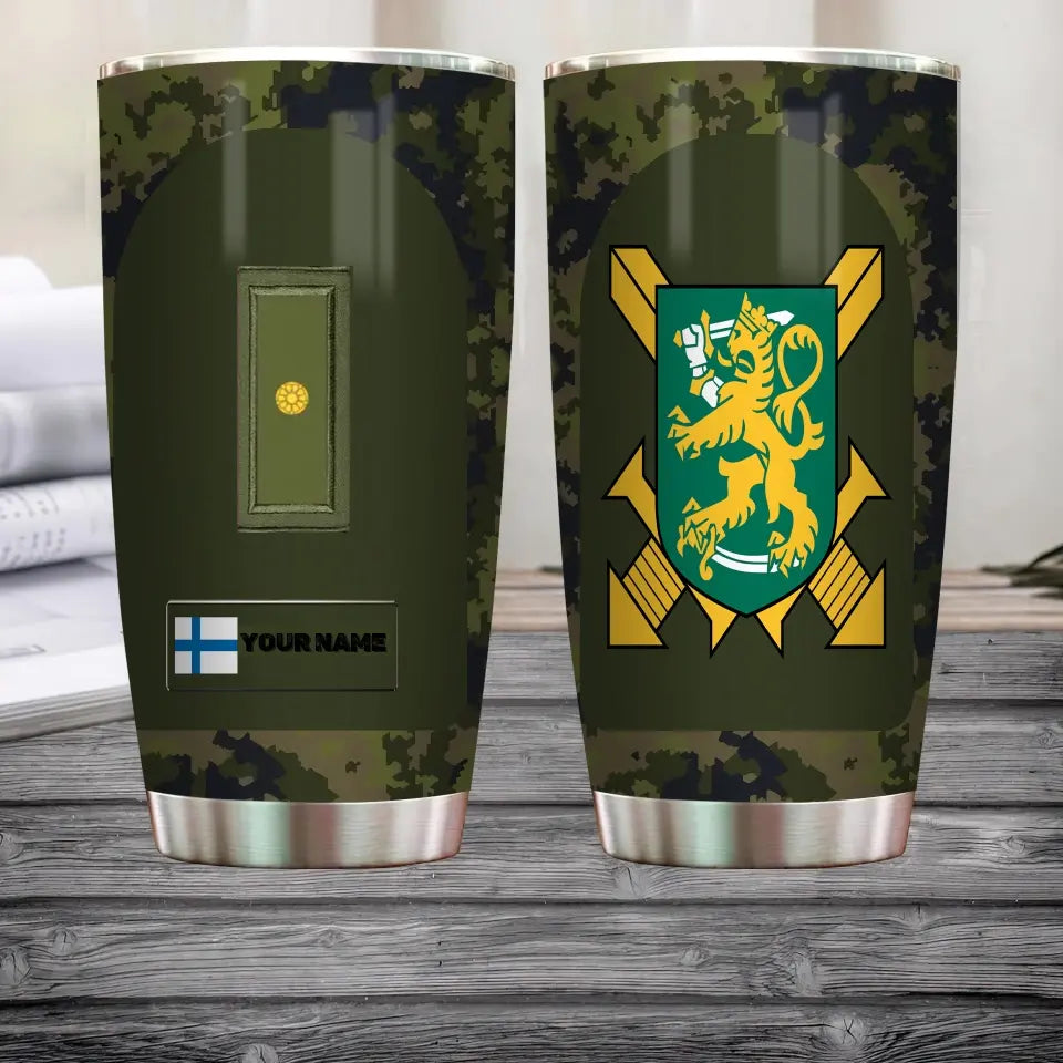 Verre à vin personnalisé avec motif camouflage, vétéran/soldat finlandais, avec rang et nom, imprimé sur toute la surface - 3004230003