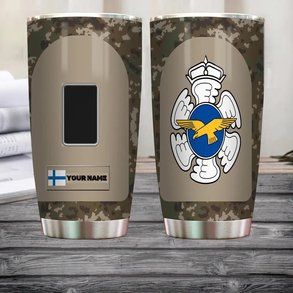 Verre à vin personnalisé avec motif camouflage, vétéran/soldat finlandais, avec rang et nom, imprimé sur toute la surface - 3004230003