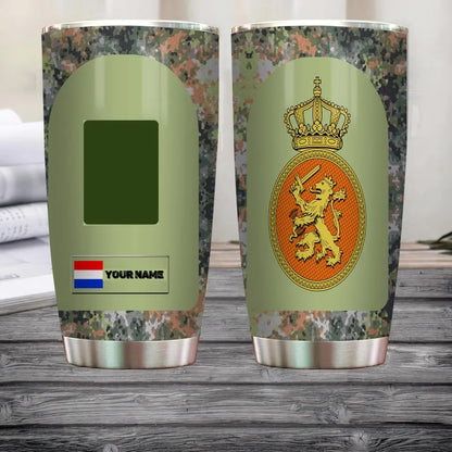 Verre à vin personnalisé avec motif camouflage pour vétéran/soldat néerlandais avec rang et nom - 3004230003