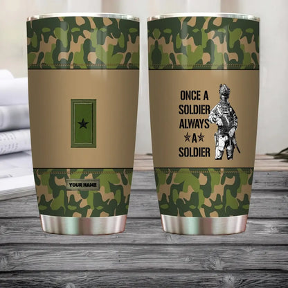 Personalized Swedish Veteran/Soldier With Rank And Name Camo Tumbler All Over Printed - 0805230004