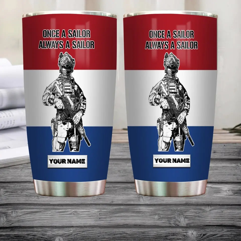 Verre à vin personnalisé avec motif camouflage pour vétéran/soldat néerlandais avec nom imprimé sur toute la surface - 0805230002