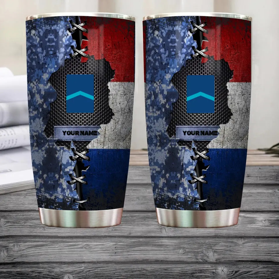 Personalized Netherlandish Veteran/Soldier With Rank And Name Camo Tumbler All Over Printed - 0805230003