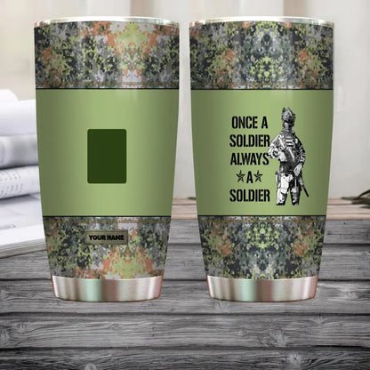 Verre à vin personnalisé avec motif camouflage pour vétéran/soldat néerlandais avec rang et nom - 0805230004