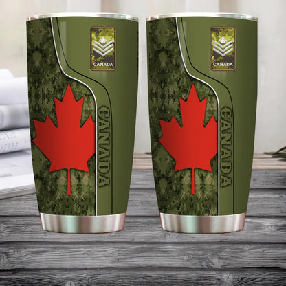 Personalized Canadian Veteran/ Soldier With Rank And Name Camo Tumbler All Over Printed 0502240007