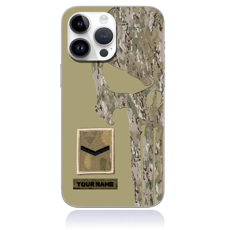 Coque de téléphone personnalisée pour soldat/vétéran du Royaume-Uni - 2705230004- D04