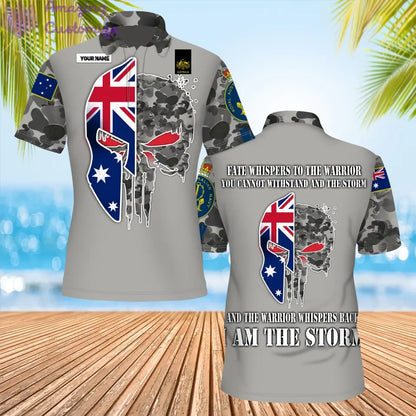 Polo personnalisé avec camouflage soldat/vétéran australien avec nom et grade imprimé en 3D - 0206230001-D04