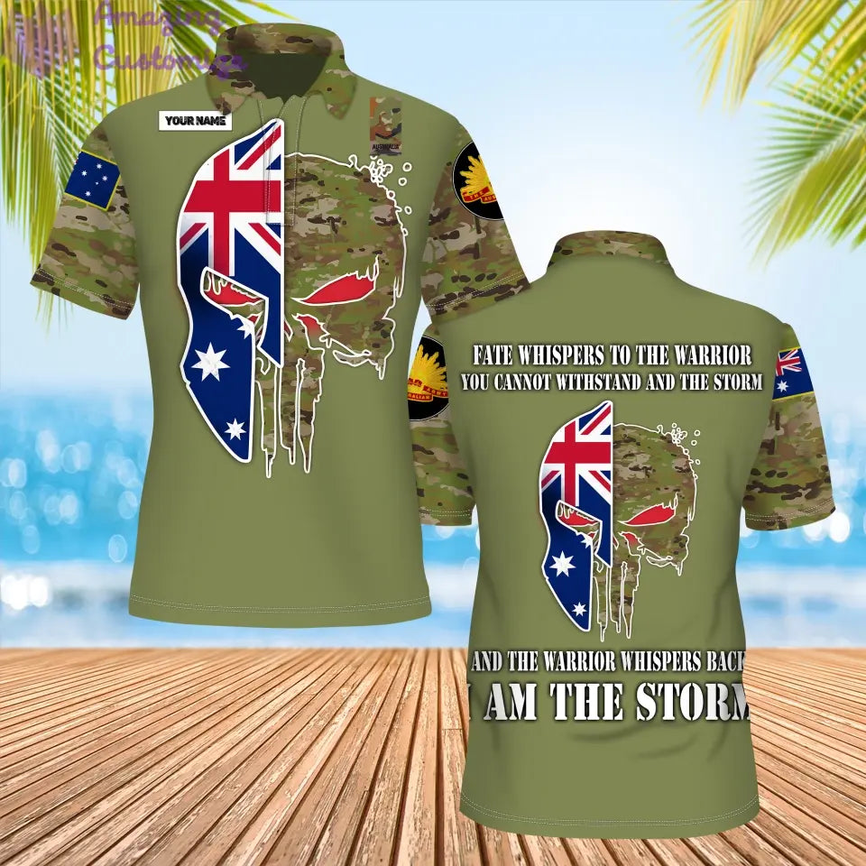 Personalisierter australischer Soldat/Veteranen-Tarnanzug mit Namen und Rang, POLO 3D-Druck – 0206230001-D04