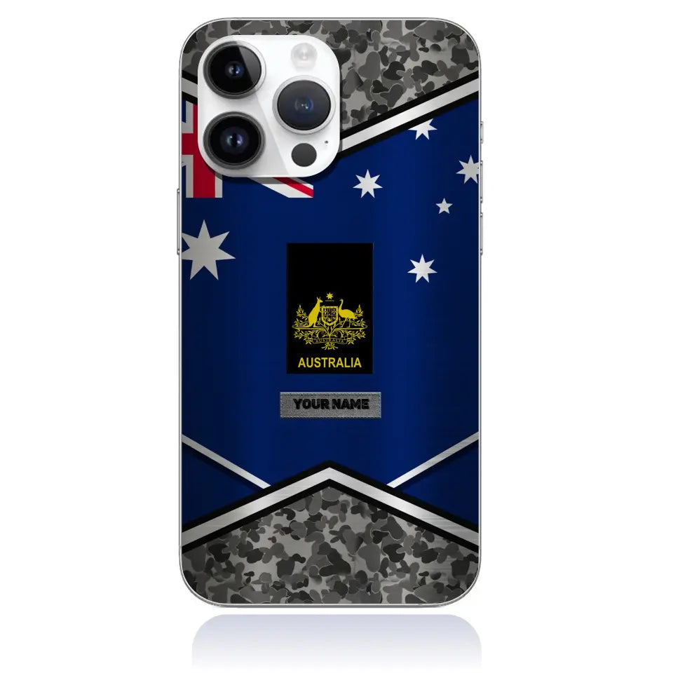 Coque de téléphone personnalisée pour soldat/vétéran australien imprimée - 3005230001-D04