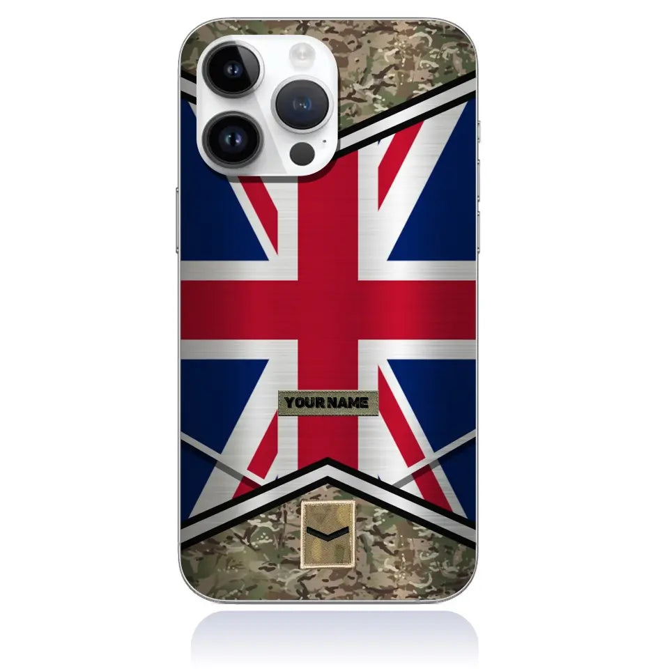 Coque de téléphone personnalisée pour soldat/vétéran du Royaume-Uni - 3005230002-D04