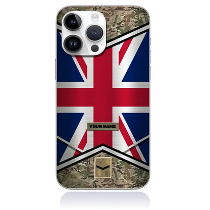 Coque de téléphone personnalisée pour soldat/vétéran du Royaume-Uni - 3005230002-D04