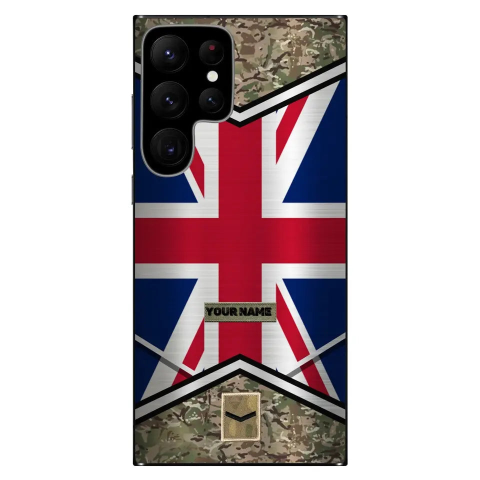 Coque de téléphone personnalisée pour soldat/vétéran du Royaume-Uni - 3005230002-D04