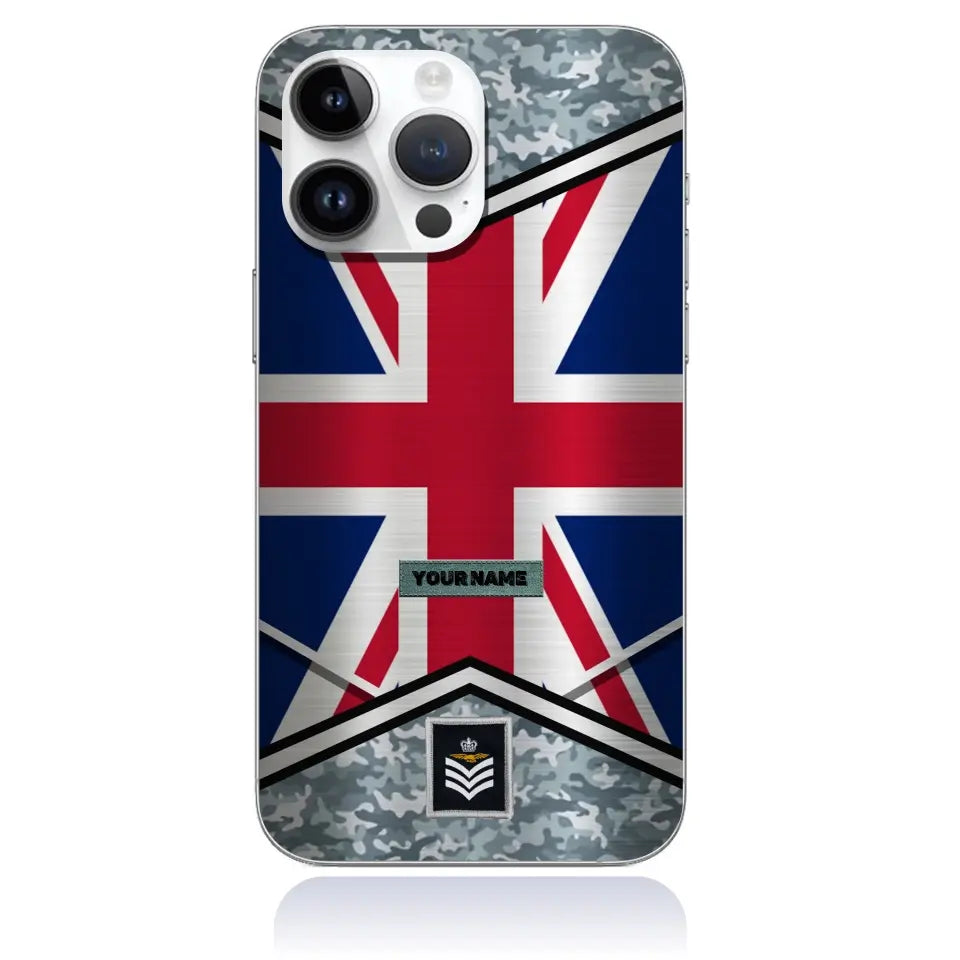 Coque de téléphone personnalisée pour soldat/vétéran du Royaume-Uni - 3005230002-D04