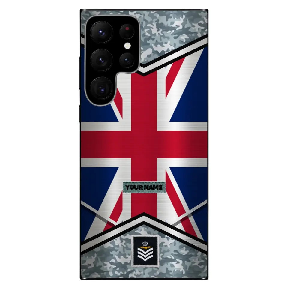 Coque de téléphone personnalisée pour soldat/vétéran du Royaume-Uni - 3005230002-D04