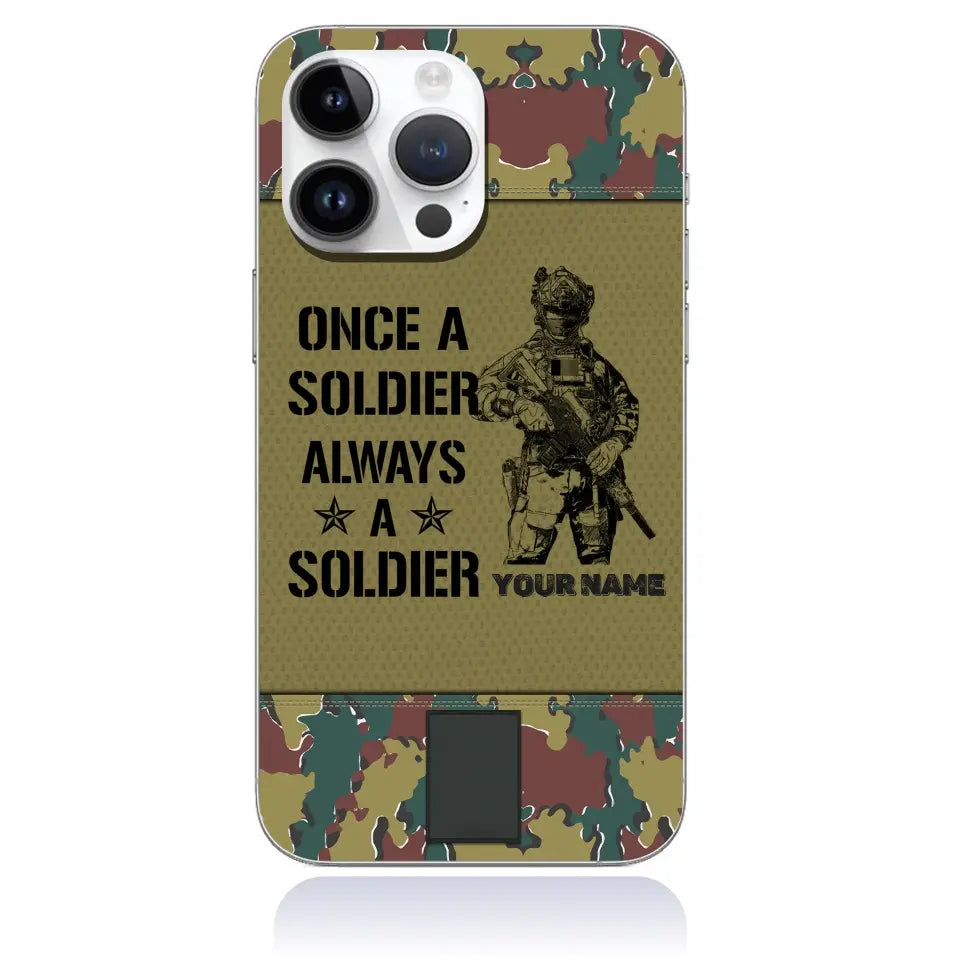 Coque de téléphone personnalisée pour soldat/vétéran belge imprimée - 3105230001-D04