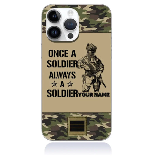 Coque de téléphone personnalisée imprimée pour soldat/vétéran de la France - 0206230001-D04