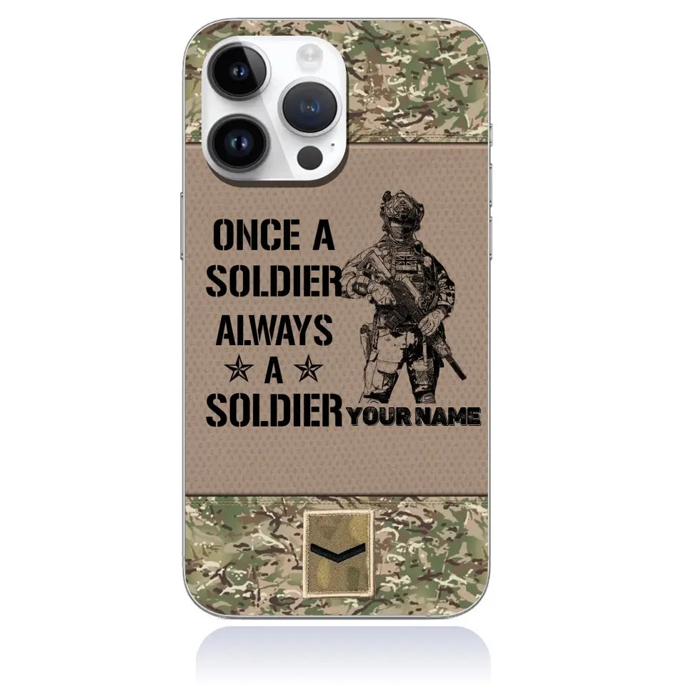 Coque de téléphone personnalisée pour soldat/vétéran du Royaume-Uni - 3105230001-D04