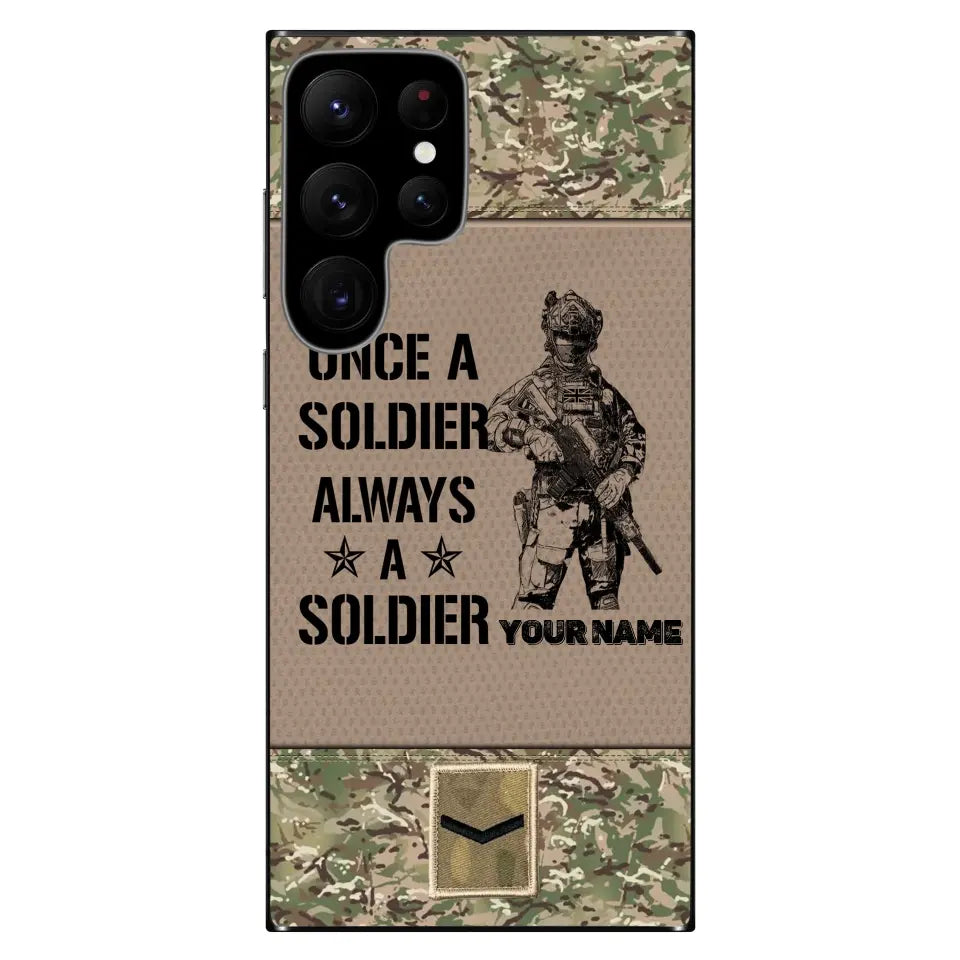 Coque de téléphone personnalisée pour soldat/vétéran du Royaume-Uni - 3105230001-D04