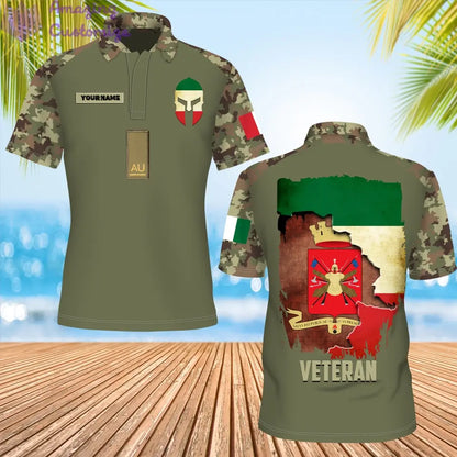 Personalized Italy Soldier/ Veteran Camo With Name And Rank POLO 3D Printed- 16866144