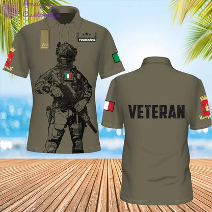 Personalized Italy Soldier/ Veteran Camo With Name And Rank POLO 3D Printed- 1686614401